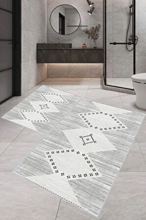 Eliana Home Dijital Baskı 2'li Banyo Paspas Takımı  LNA5-0406 100x60 ve 60x50 cm