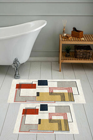 Eliana Home Dijital Baskı 2'li Banyo Paspas Takımı  LNA5-0584 100x60 ve 60x50 cm