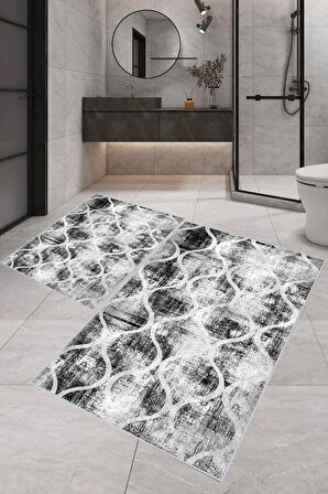 Eliana Home Dijital Baskı 2'li Banyo Paspas Takımı  LNA5-1606 100x60 ve 60x50 cm