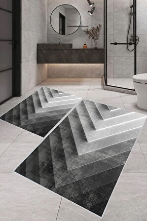 Eliana Home Dijital Baskı 2'li Banyo Paspas Takımı  LNA5-1609 100x60 ve 60x50 cm