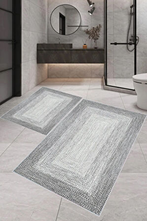 Eliana Home Dijital Baskı 2'li Banyo Paspas Takımı  LNA5-1765 100x60 ve 60x50 cm