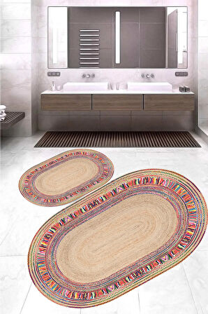 Eliana Home Dijital Baskı 2'li Banyo Paspas Takımı  LNA5-3028 100x60 ve 60x50 cm