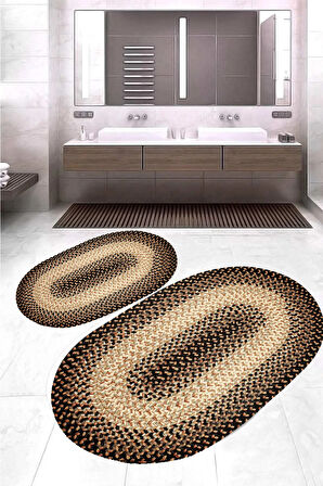 Eliana Home Dijital Baskı 2'li Banyo Paspas Takımı  LNA5-3180 100x60 ve 60x50 cm