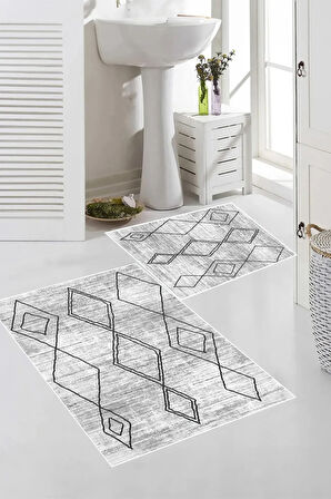Eliana Home Dijital Baskı 2'li Banyo Paspas Takımı  LNA5-FNL467 100x60 ve 60x50 cm