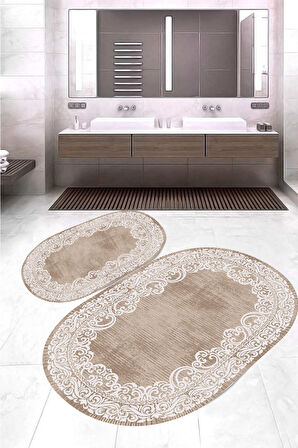 Eliana Home Dijital Baskı 2'li Banyo Paspas Takımı  LNA5-HK104 100x60 ve 60x50 cm