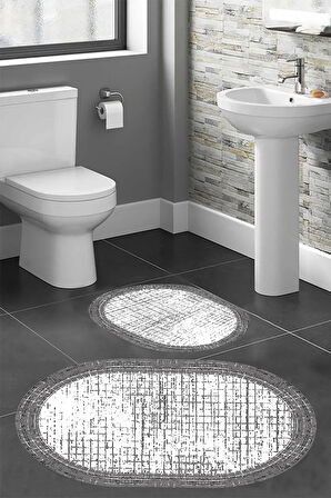Eliana Home Dijital Baskı 2'li Banyo Paspas Takımı  LNA5-HS209 100x60 ve 60x50 cm