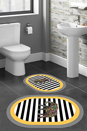 Eliana Home Dijital Baskı 2'li Banyo Paspas Takımı  LNA5-HS533 100x60 ve 60x50 cm