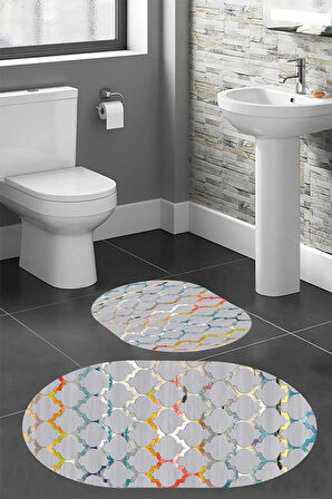 Eliana Home Dijital Baskı 2'li Banyo Paspas Takımı  LNA5-HY903 100x60 ve 60x50 cm
