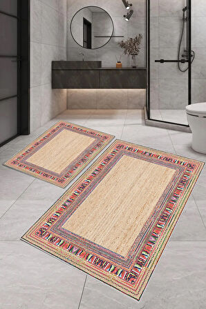 Eliana Home Dijital Baskı 2'li Banyo Paspas Takımı  LNA5-SD322 100x60 ve 60x50 cm