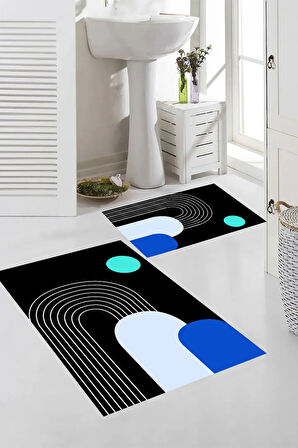 Eliana Home Dijital Baskı 2'li Banyo Paspas Takımı  LNA5-SD935 100x60 ve 60x50 cm