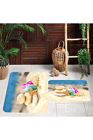 Eliana Home Dijital Baskı 2'li Banyo Paspas Takımı  LNA5008 100x60 ve 60x50 cm