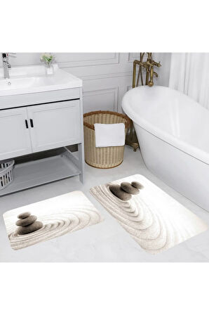 Eliana Home Dijital Baskı 2'li Banyo Paspas Takımı  LNA5009 100x60 ve 60x50 cm