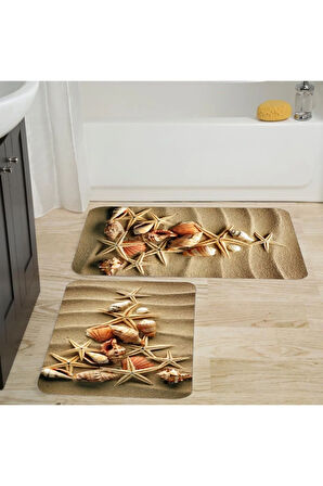 Eliana Home Dijital Baskı 2'li Banyo Paspas Takımı  LNA5011 100x60 ve 60x50 cm