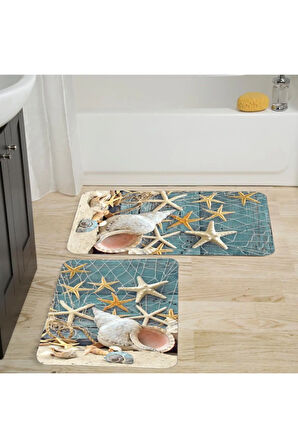 Eliana Home Dijital Baskı 2'li Banyo Paspas Takımı  LNA5012 100x60 ve 60x50 cm
