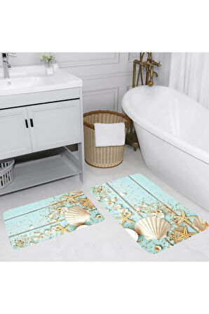 Eliana Home Dijital Baskı 2'li Banyo Paspas Takımı  LNA5013 100x60 ve 60x50 cm