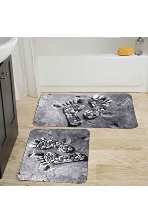 Eliana Home Dijital Baskı 2'li Banyo Paspas Takımı  LNA5021 100x60 ve 60x50 cm
