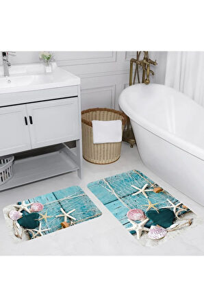 Eliana Home Dijital Baskı 2'li Banyo Paspas Takımı  LNA5031 100x60 ve 60x50 cm