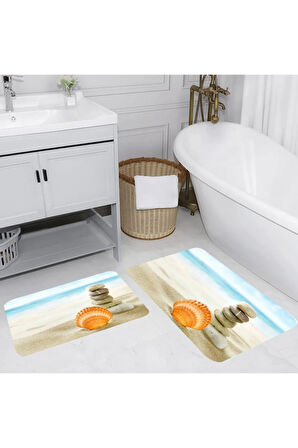 Eliana Home Dijital Baskı 2'li Banyo Paspas Takımı  LNA5032 100x60 ve 60x50 cm