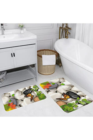 Eliana Home Dijital Baskı 2'li Banyo Paspas Takımı  LNA5034 100x60 ve 60x50 cm