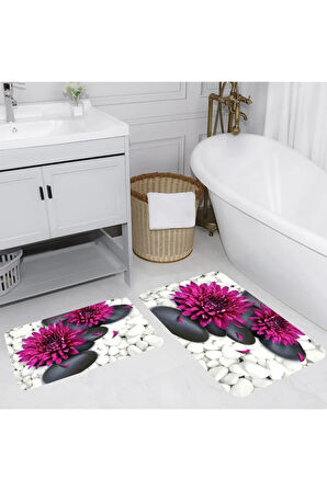 Eliana Home Dijital Baskı 2'li Banyo Paspas Takımı  LNA5035 100x60 ve 60x50 cm