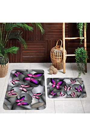 Eliana Home Dijital Baskı 2'li Banyo Paspas Takımı  LNA5036 100x60 ve 60x50 cm