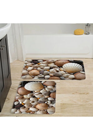 Eliana Home Dijital Baskı 2'li Banyo Paspas Takımı  LNA5041 100x60 ve 60x50 cm