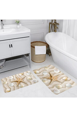 Eliana Home Dijital Baskı 2'li Banyo Paspas Takımı  LNA5043 100x60 ve 60x50 cm