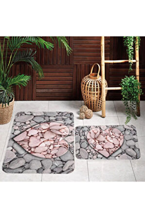 Eliana Home Dijital Baskı 2'li Banyo Paspas Takımı  LNA5046 100x60 ve 60x50 cm