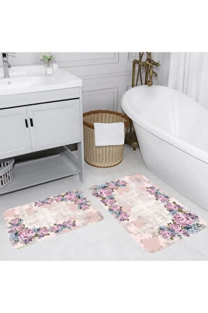 Eliana Home Dijital Baskı 2'li Banyo Paspas Takımı  LNA5065 100x60 ve 60x50 cm