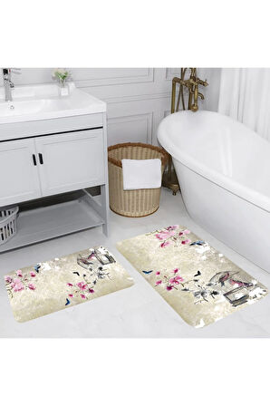 Eliana Home Dijital Baskı 2'li Banyo Paspas Takımı  LNA5067 100x60 ve 60x50 cm