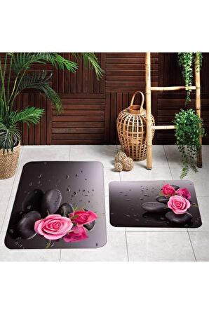 Eliana Home Dijital Baskı 2'li Banyo Paspas Takımı  LNA5072 100x60 ve 60x50 cm