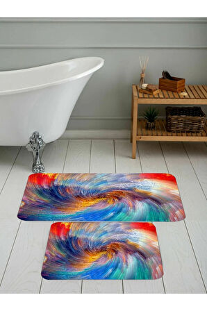 Eliana Home Dijital Baskı 2'li Banyo Paspas Takımı  LNA5076 100x60 ve 60x50 cm