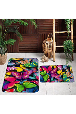 Eliana Home Dijital Baskı 2'li Banyo Paspas Takımı  LNA5078 100x60 ve 60x50 cm