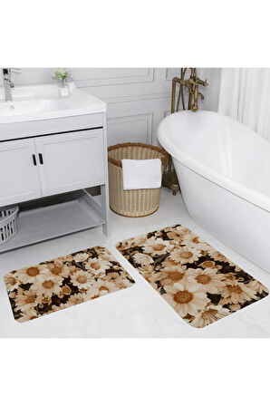 Eliana Home Dijital Baskı 2'li Banyo Paspas Takımı  LNA5079 100x60 ve 60x50 cm
