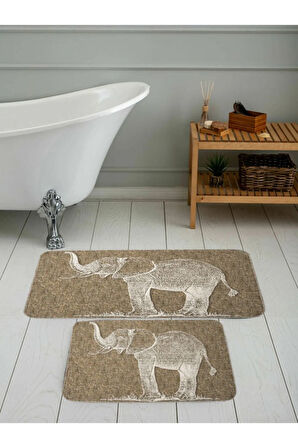 Eliana Home Dijital Baskı 2'li Banyo Paspas Takımı  LNA5082 100x60 ve 60x50 cm
