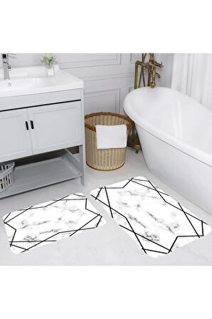 Eliana Home Dijital Baskı 2'li Banyo Paspas Takımı  LNA5093 100x60 ve 60x50 cm