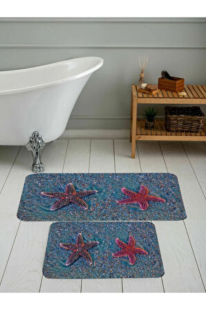 Eliana Home Dijital Baskı 2'li Banyo Paspas Takımı  LNA5101 100x60 ve 60x50 cm