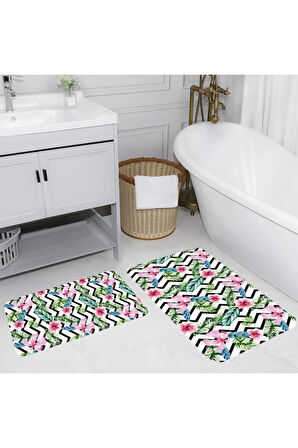 Eliana Home Dijital Baskı 2'li Banyo Paspas Takımı  LNA5113 100x60 ve 60x50 cm