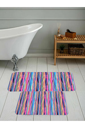 Eliana Home Dijital Baskı 2'li Banyo Paspas Takımı  LNA5116 100x60 ve 60x50 cm