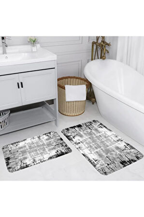 Eliana Home Dijital Baskı 2'li Banyo Paspas Takımı  LNA5117 100x60 ve 60x50 cm