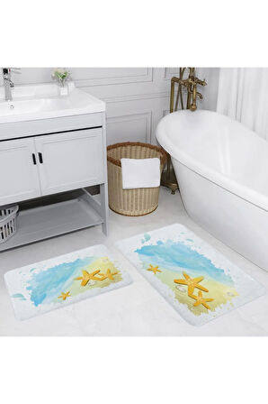 Eliana Home Dijital Baskı 2'li Banyo Paspas Takımı  LNA5130 100x60 ve 60x50 cm