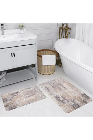Eliana Home Dijital Baskı 2'li Banyo Paspas Takımı  LNA5165 100x60 ve 60x50 cm
