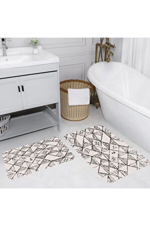 Eliana Home Dijital Baskı 2'li Banyo Paspas Takımı  LNA5167 100x60 ve 60x50 cm