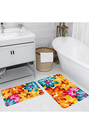 Eliana Home Dijital Baskı 2'li Banyo Paspas Takımı  LNA5169 100x60 ve 60x50 cm