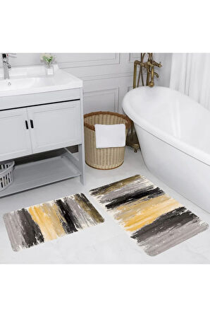 Eliana Home Dijital Baskı 2'li Banyo Paspas Takımı  LNA5177 100x60 ve 60x50 cm