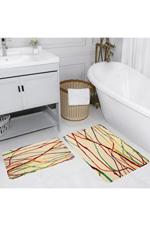 Eliana Home Dijital Baskı 2'li Banyo Paspas Takımı  LNA5178 100x60 ve 60x50 cm