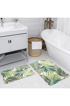 Eliana Home Dijital Baskı 2'li Banyo Paspas Takımı  LNA5182 100x60 ve 60x50 cm