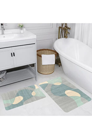 Eliana Home Dijital Baskı 2'li Banyo Paspas Takımı  LNA5184 100x60 ve 60x50 cm