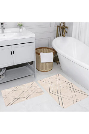 Eliana Home Dijital Baskı 2'li Banyo Paspas Takımı  LNA5191 100x60 ve 60x50 cm