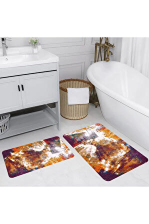 Eliana Home Dijital Baskı 2'li Banyo Paspas Takımı  LNA5192 100x60 ve 60x50 cm